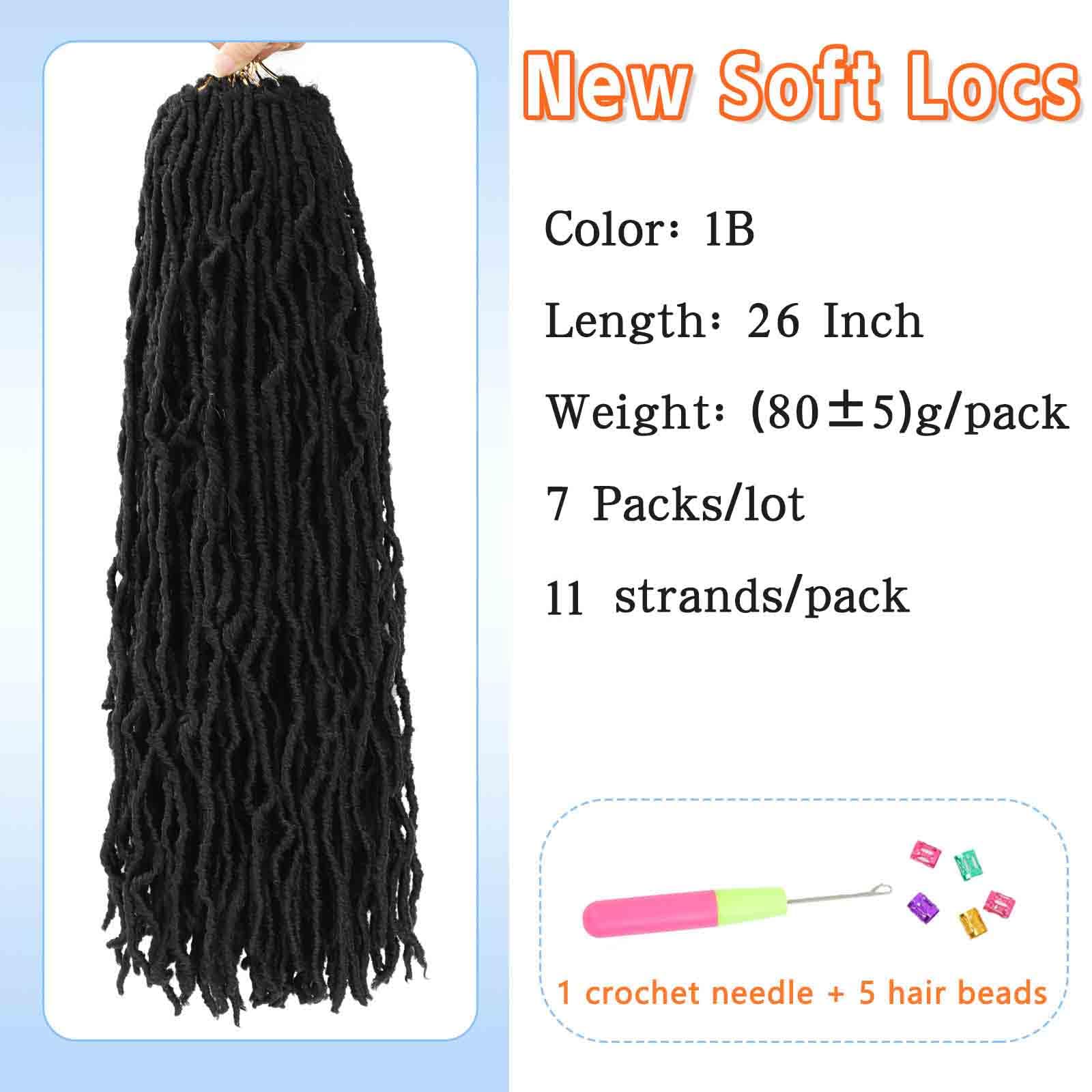 Faux Locs 26 Inch Soft Locs Curly Crochet Hair 7 Packs Crochet Locs For Black Women Pre Looped Butterfly Loc Goddess Faux Locks