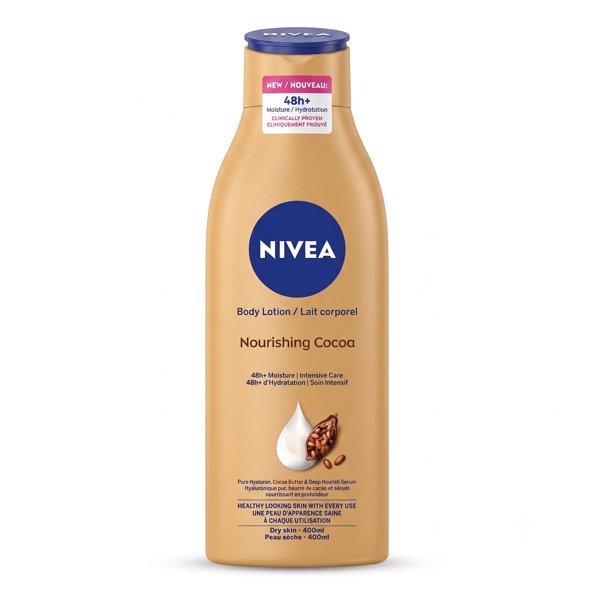 Nivea Cocoa Butter Body Lotion For Dry Skin 400Ml | 48H Deep Moisture Hydration With Cocoa Butter And Deep Moisture Serum | Nour