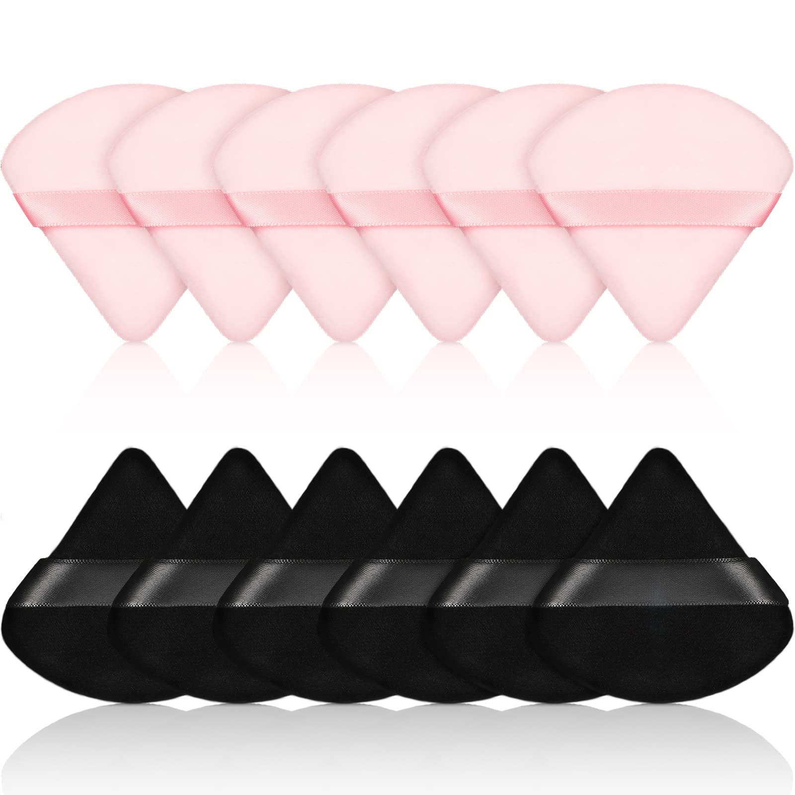 Maitys 12 Pieces Powder Puff Triangle Face Makeup Cosmetic For Loose Powder Soft Body Washable Reusable Foundation Sponge Minera