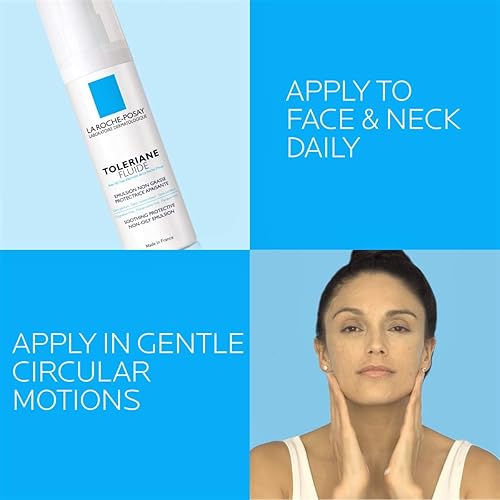 La Roche-Posay Toleriane Sensitive Fluide Protective Moisturizer, Lightweight Oil-Free Face Moisturizer, For Sensitive Skin