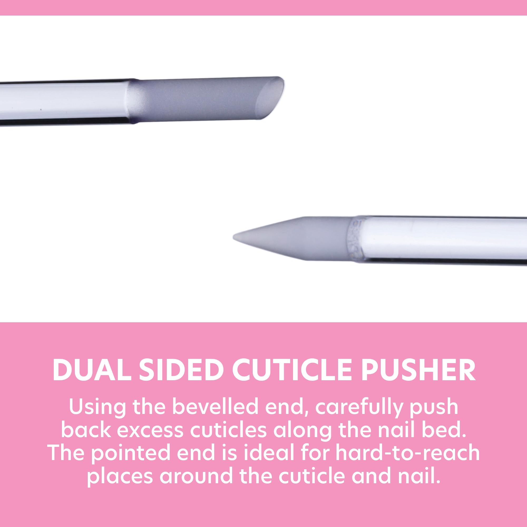 Glass Cuticle Pusher By Bona Fide Beauty, 1Pc Blue Gentle Czech Manicure Stick For Cuticle Remover, Long-Lasting And Double-Side