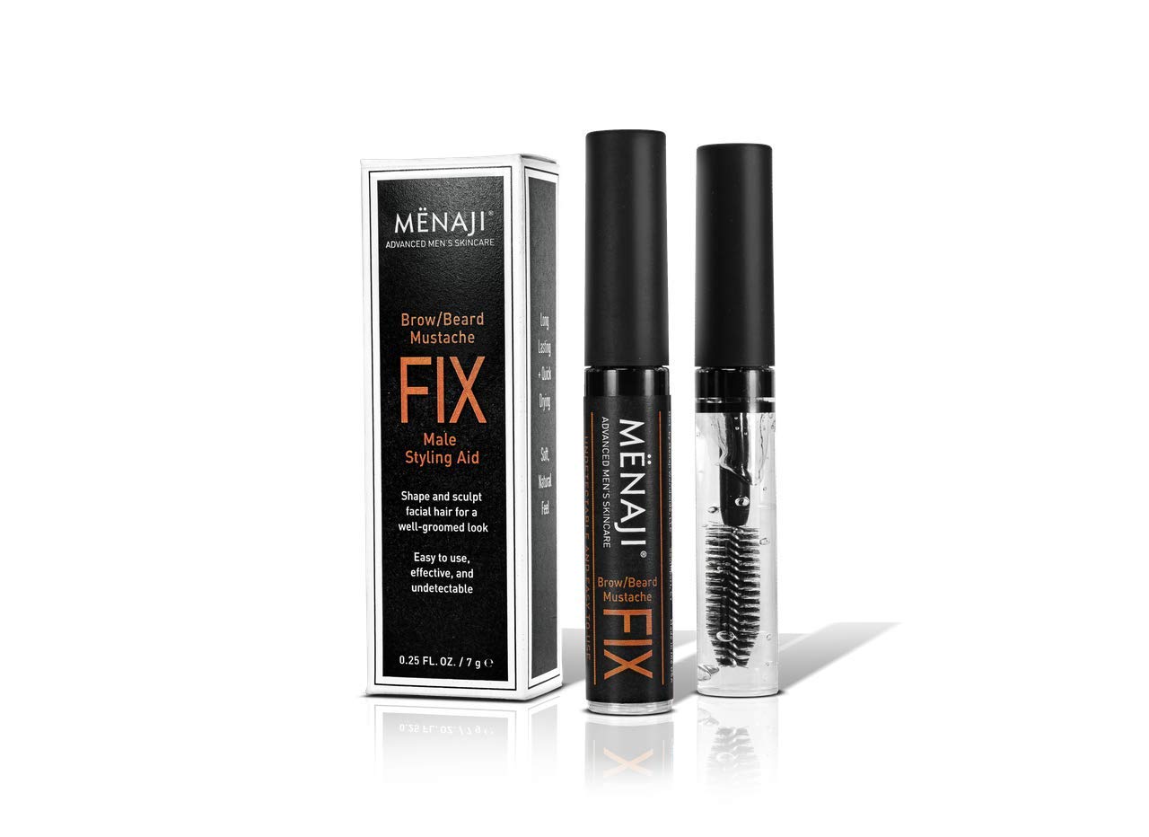 Menaji The Fix - Mens Beard And Brow Gel - Hold And Setting Gel With Spiral Brush - Durable And Long Lasting - Keep Facial Hair