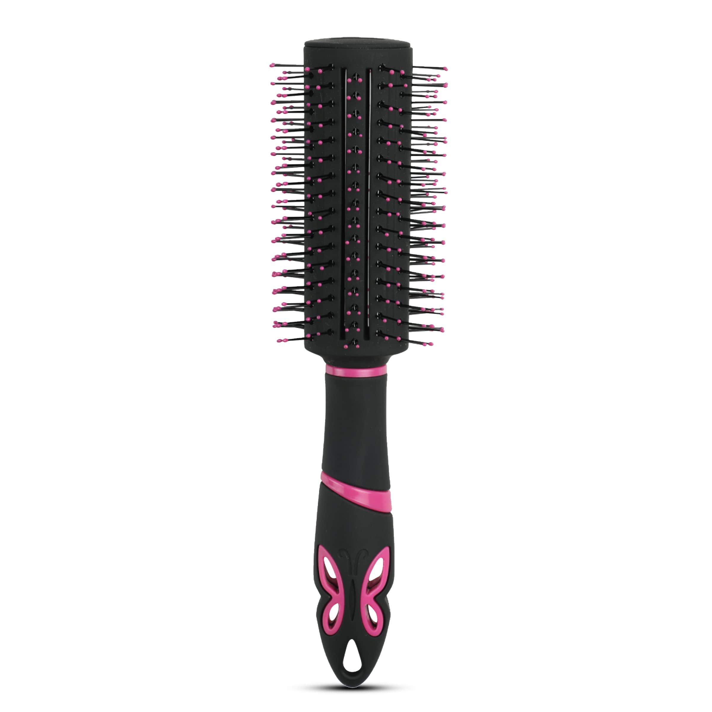 Agaro Delight Round Hair Brush With Strong & Flexible Boar Bristles Having Anti Static Ball Tips, For Adding Quick Curls, Waves 