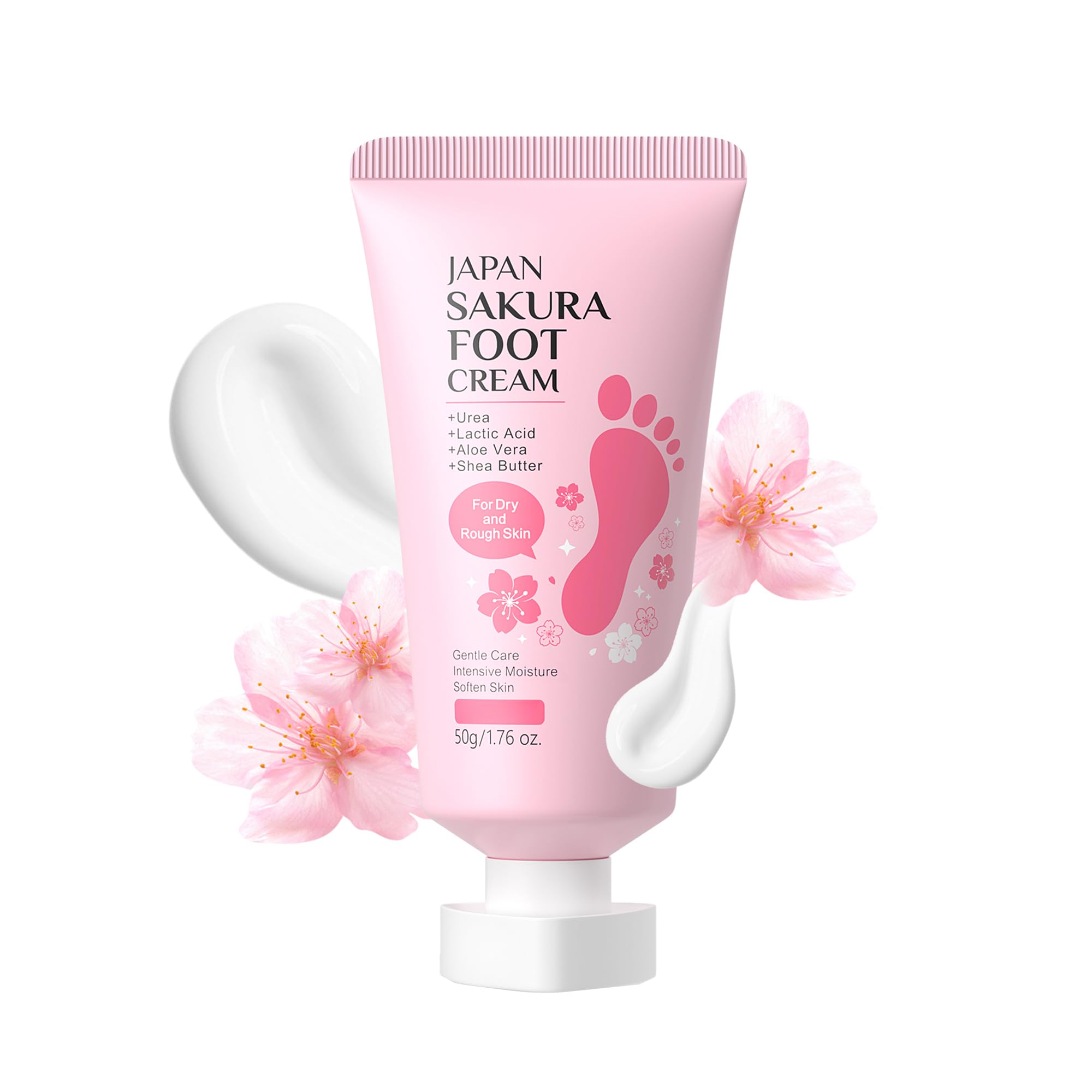 DLZZRS Japan Sakura Foot Cream, Feet Lotion with Shea Butter & Vitamin E, Soften Rough & Dry Feet, Intensive Moisture Gentle Car