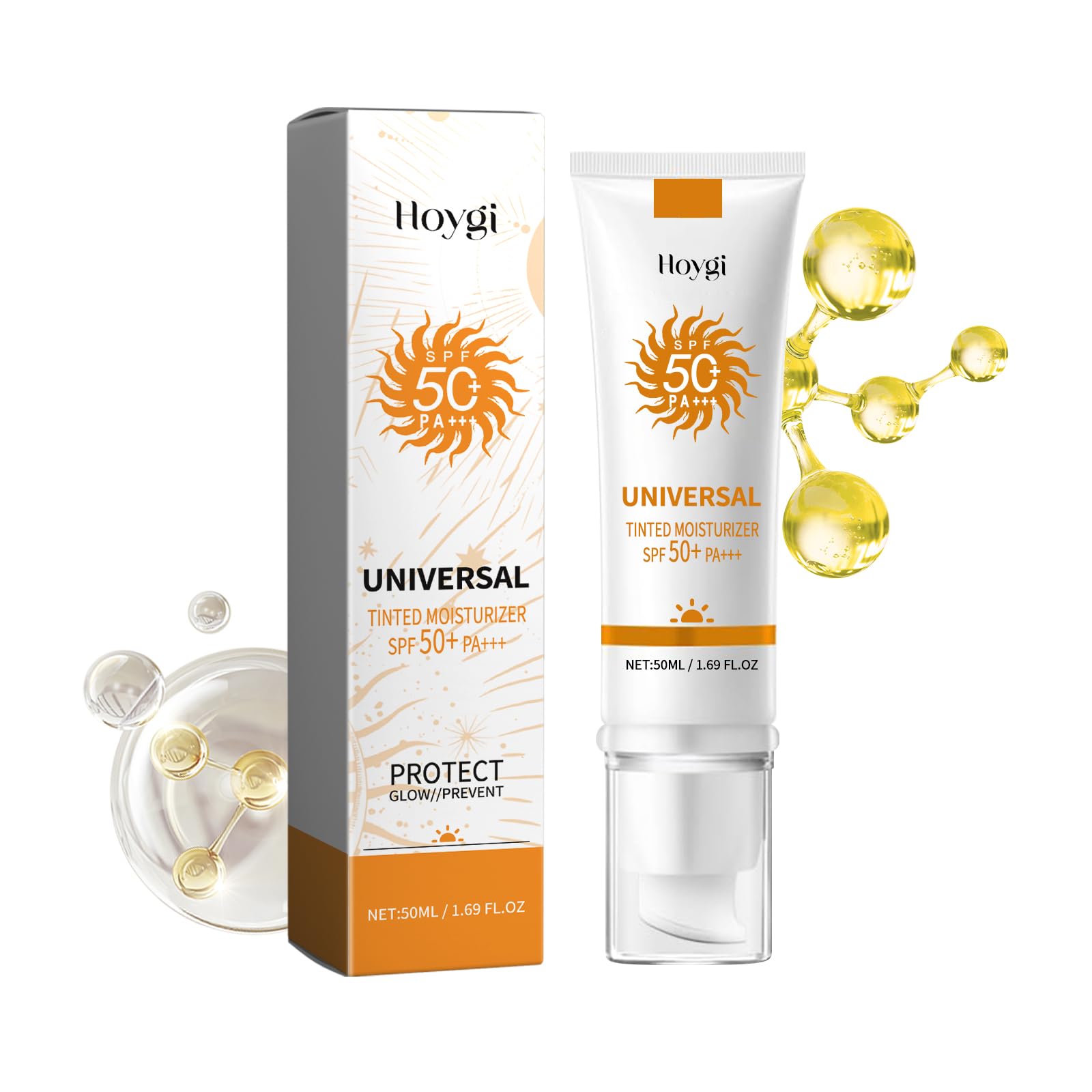AMALIA Universal Tinted Moisturizer with SPF 50+ PA+++, AntiAging Foundation Cream, 1.69 FL OZ