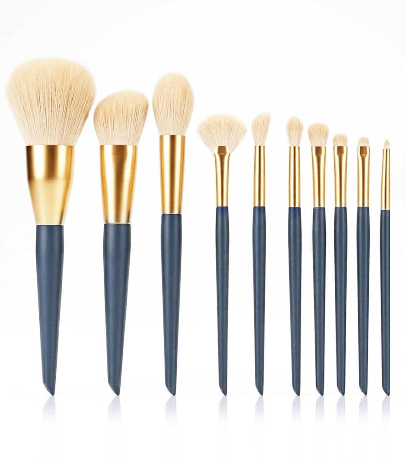Aadav Professional Makeup Brushes Set 10 Different Size Shape Brushes With Travel Cloth Bag, Complete Face & Eye Brush Kit For F