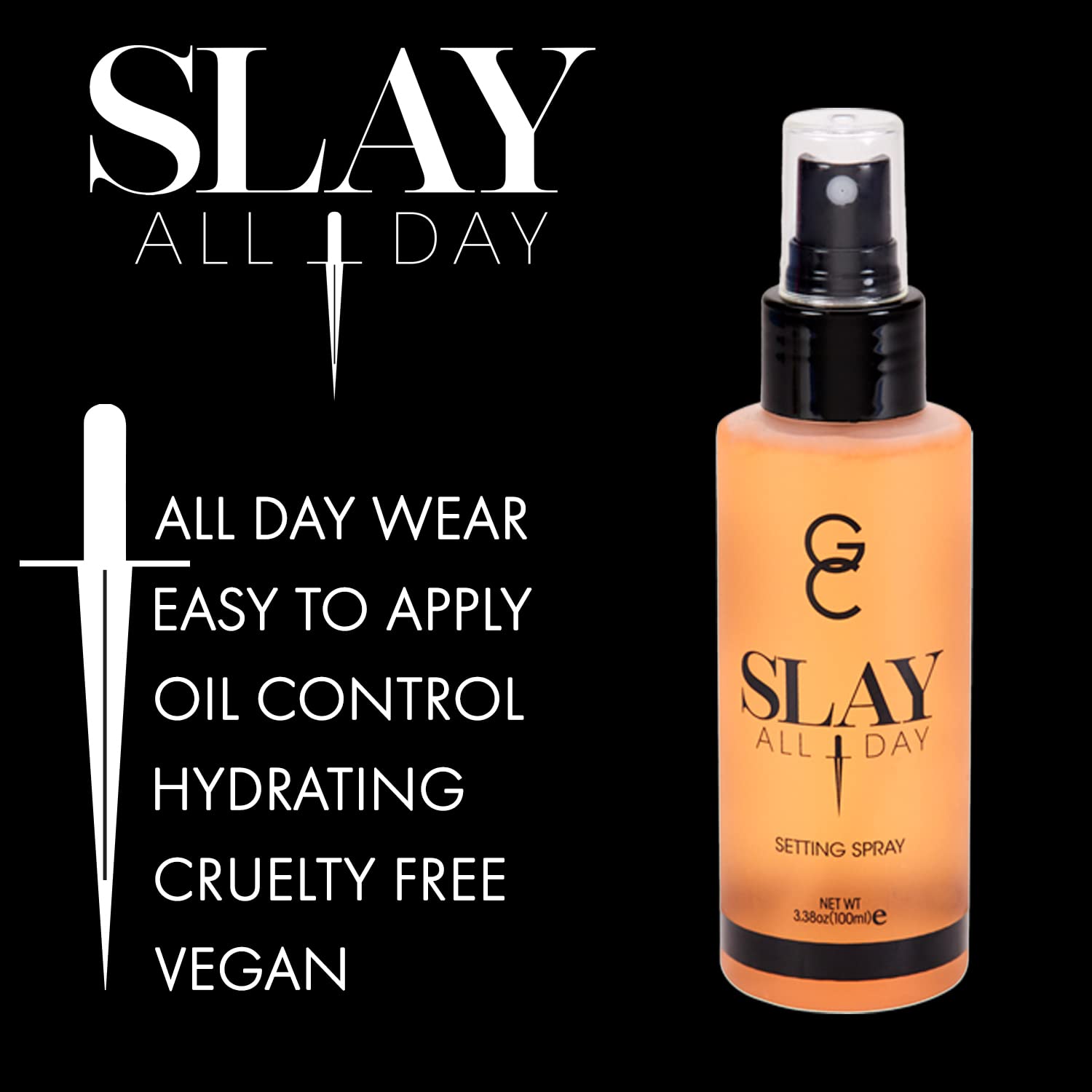 Gerard Cosmetics Slay All Day Makeup Setting Spray | Peach Scented | Matte Finish With Oil Control | Cruelty Free, Long Lasting