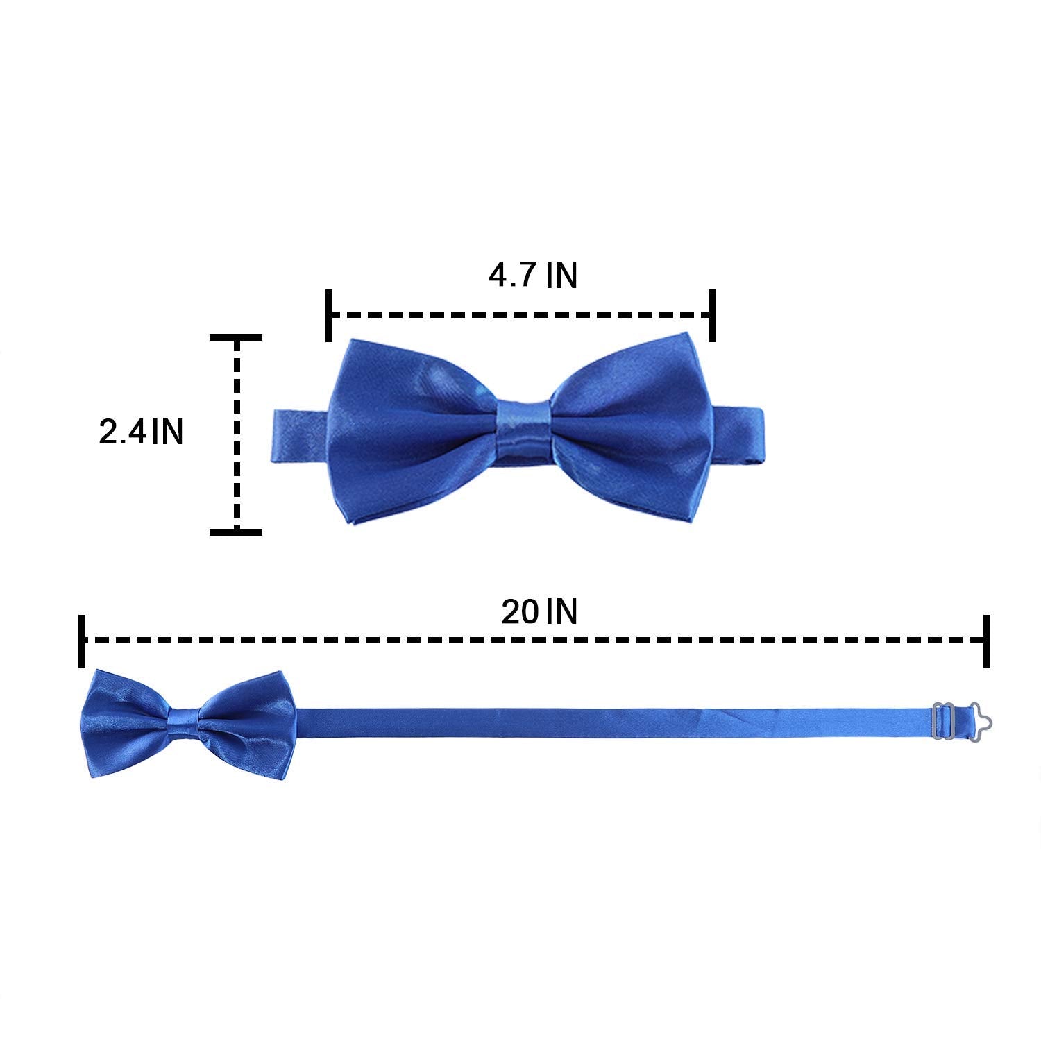 AWAYTR Mens Pre Tied Bow Ties for Wedding Party Fancy Plain Adjustable Bowties Necktie (Dark Red)