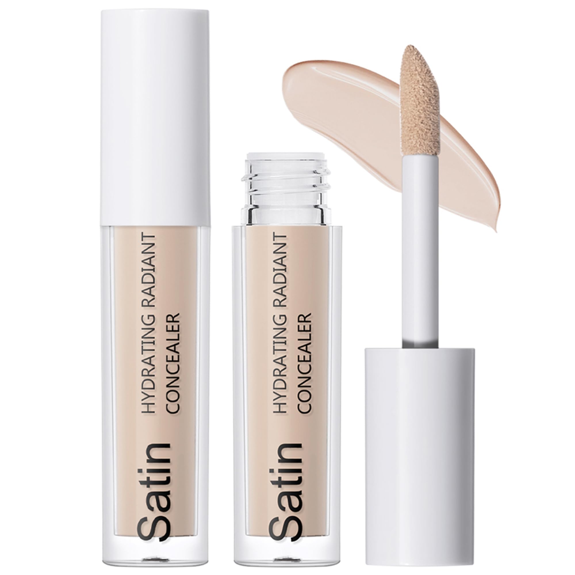CCbeauty Hydrating Concealer Cream, Covers Under Eye Dark Circles & Blemishes, Waterproof FullCoverage, Lightweight, Creamy Lon