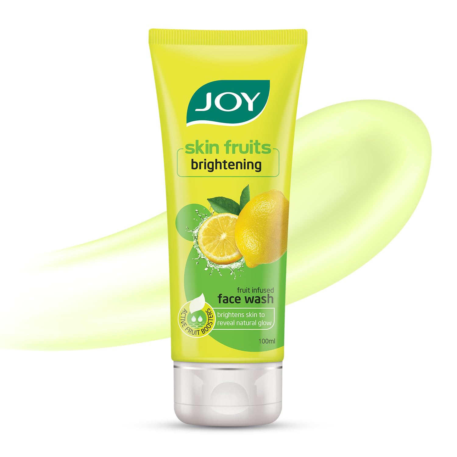 Joy Skin Fruits Lemon Brightening Face Wash 100Ml | With Vitamin C For Glowing Skin | Reduces Dark Spots, Removes Excess Oil & D