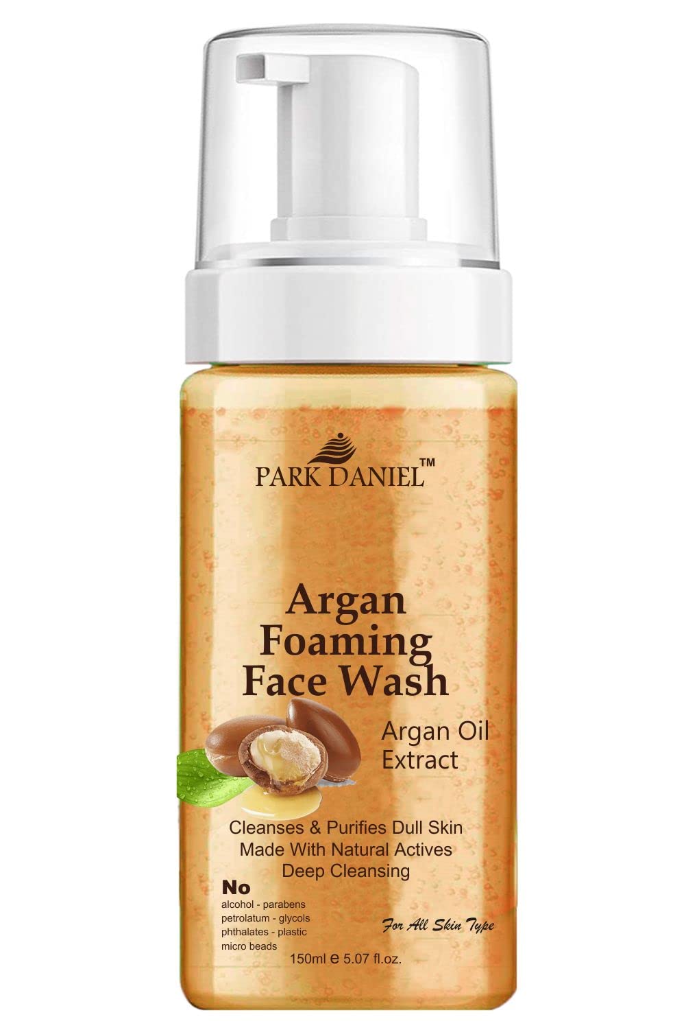 Park Daniel Anti Aging Moroccan Argan Oil Foaming Face Wash For Men & Women 150Ml | Deep Cleansing & Moisturizing | Controls Wri