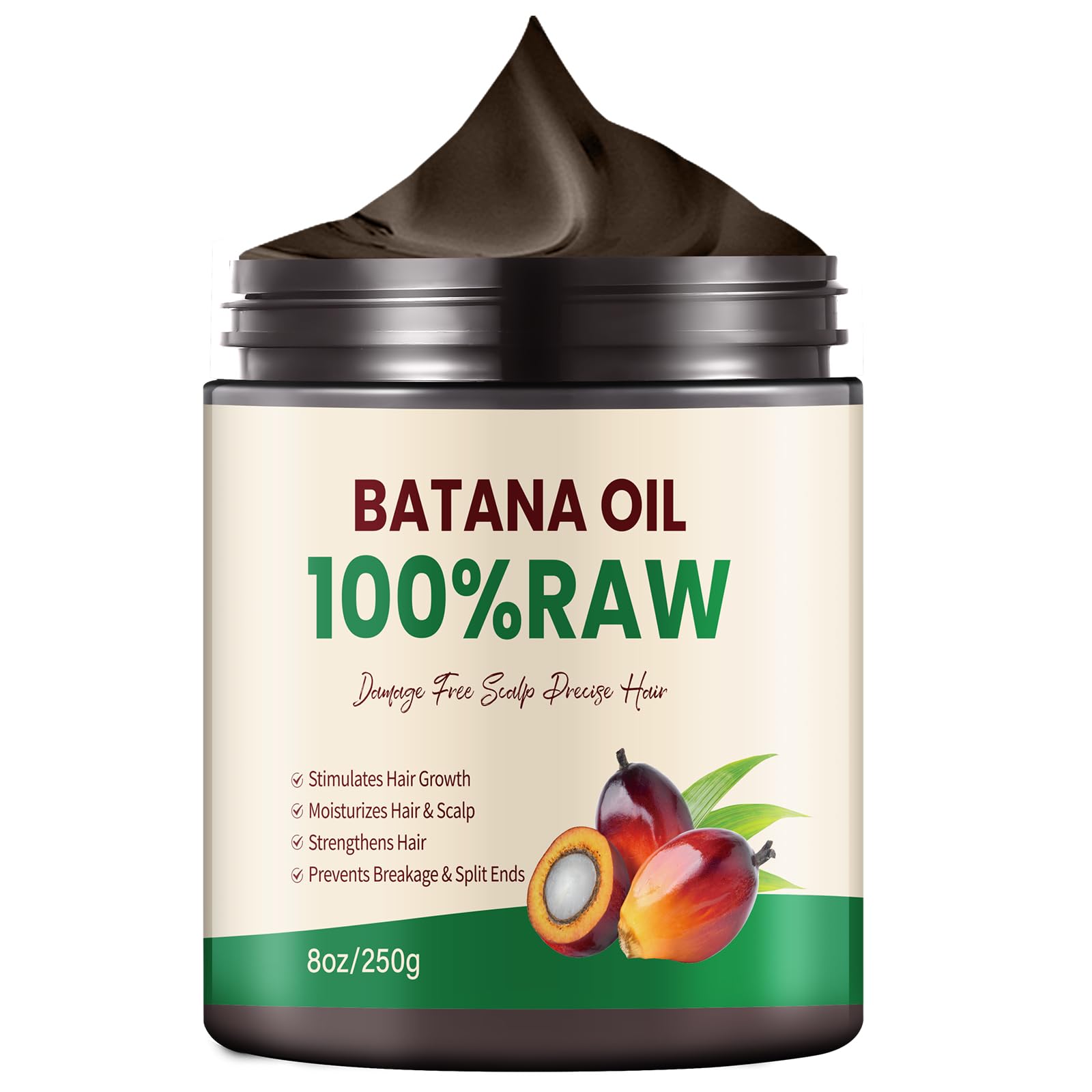 Batana Hair for Growth Oil 8OZ Pure Cold Pressed Formula Regrowth Hair Oil 100% Raw Batana Oil Hair Treatment Oils Hair Mask Con