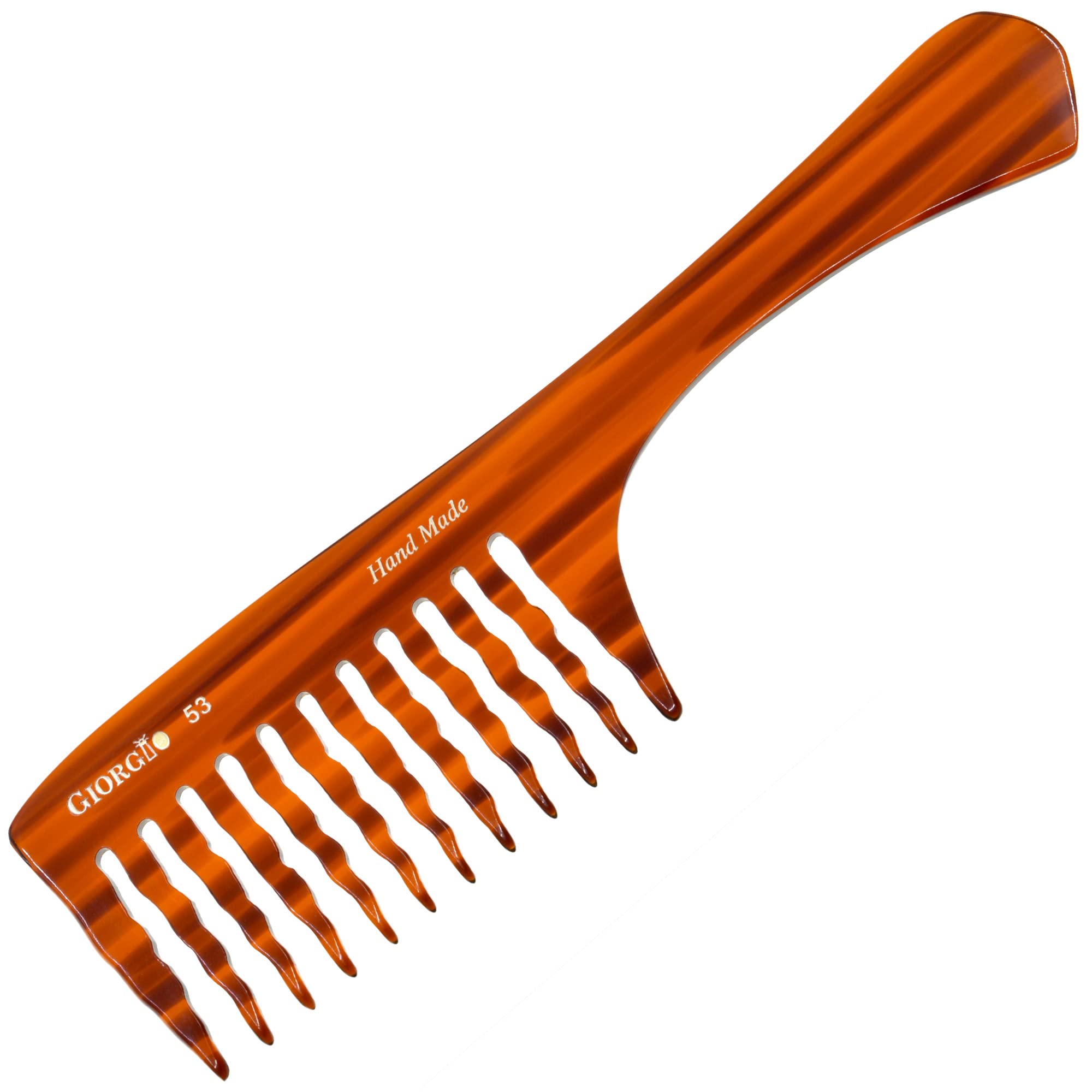 Giorgio G53 Wide Tooth Comb for Curly and Thick Hair  Large Handmade Rake Detangler for Wet or Dry Hair, HandPolished (8)