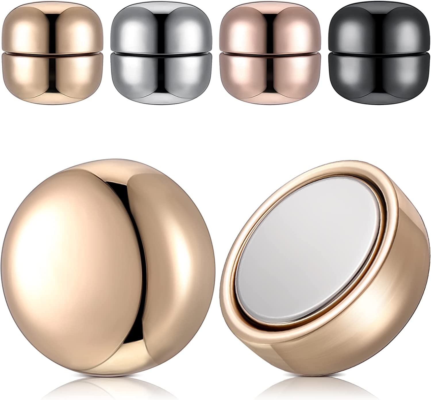 Sannidhi 4 Pairs Hijab Pins Round Hijab Magnetic Pins For Women Girls MultiUse Pinless Magnet Pins For Hijab Muslim Scarf Saree