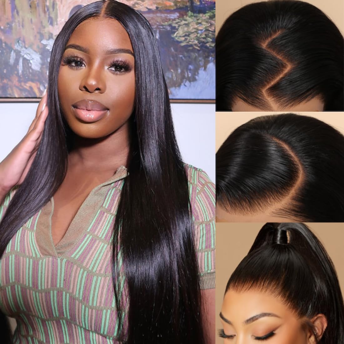 Nadula Pre Everything Glueless Silk Straight Wig 13X4 Hd Pre Cut Lace Front Wig Human Hair With Ear Tape Bleached Invisible Bye
