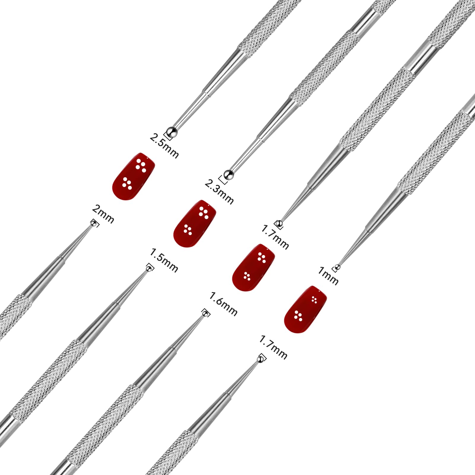 Dotting Tools,4 Pcs Professional Ball End Nail Art Tools Nail Art Brushes Nail Design Tools Stailess Steel Dotting Pen Tool Nail