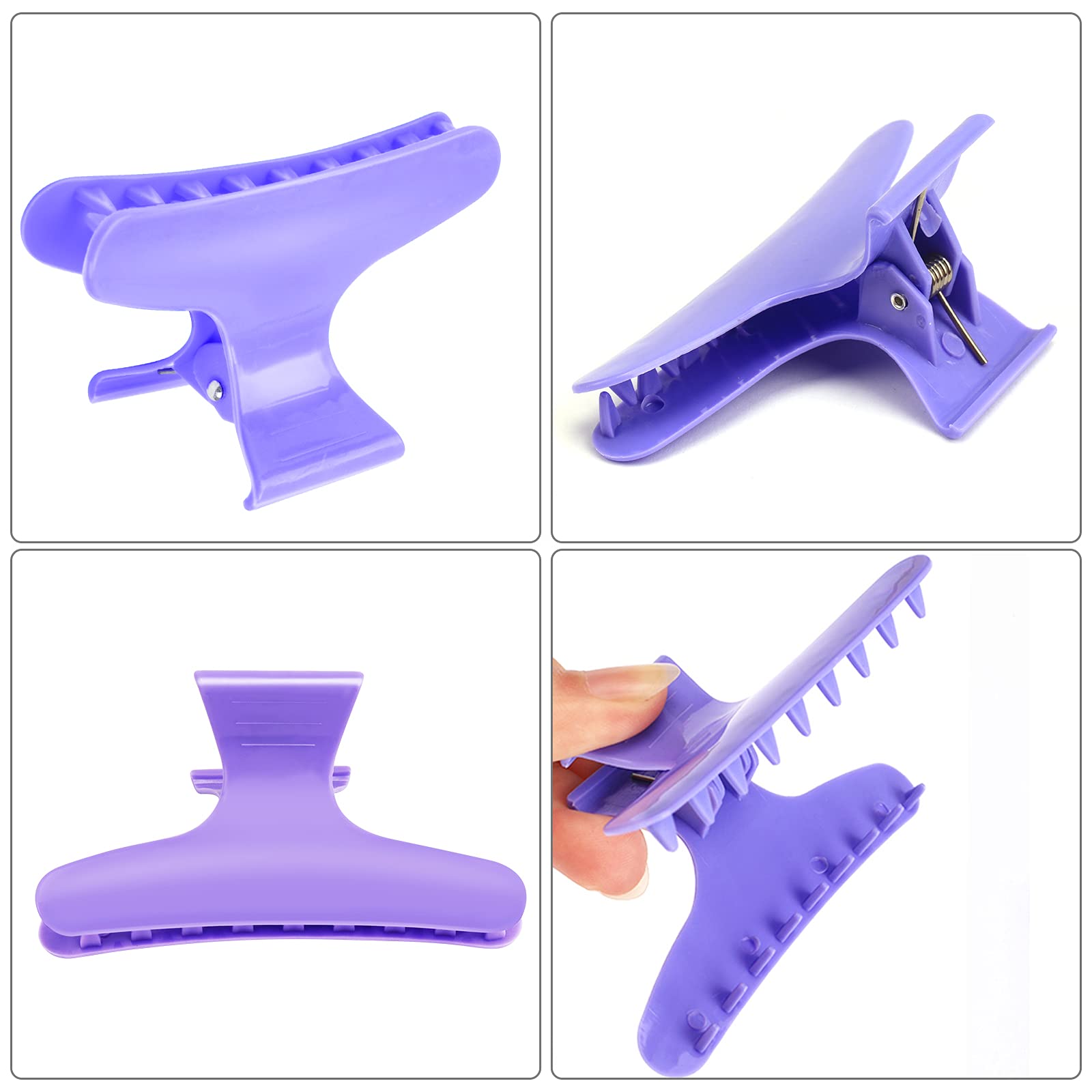 Ondder 12 Pack Purple Butterfly Hair Clamps Clips Hair Claw Clips Salon Pro Section Clip For Styling, Sectioning, Cutting, Color