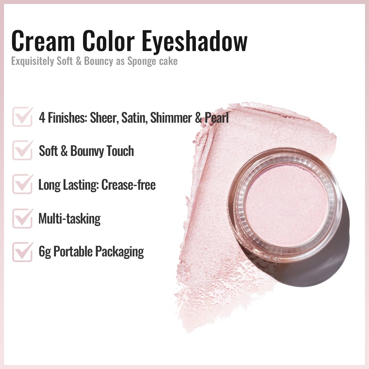 Oulac Light Pearl Cream Eyeshadow Also For Highlighter Shimmer Eye Shadow Waterproof&Long Lasting With Moisturizing Formula Blen