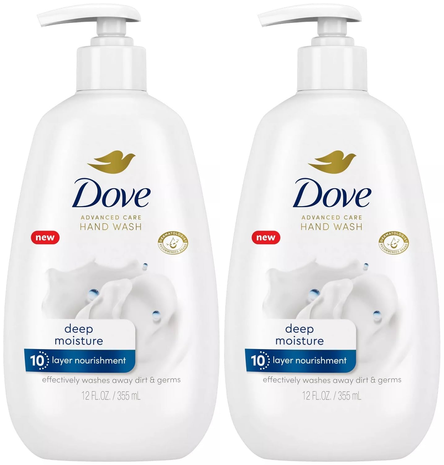 Dove Advanced Care Deep Moisture Hand Wash for Soft, Smooth Skin, More Moisturizers than the Leading Ordinary Hand Soap, 12 oz