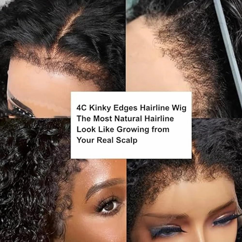 Beauhair Afro Kinky Curly Human Hair Wig 4x4 HD Lace Front Wigs 210 Density Glueless Wigs Human Hair Pre Plucked Brazilian Kinky