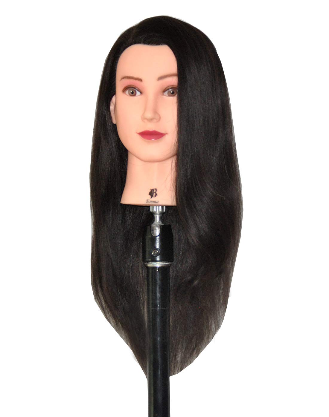 Bellrino 24'' Cosmetology Mannequin Manikin Training Head With 100% Human Hair With Table Clamp Holer - Emma (Emma+C)
