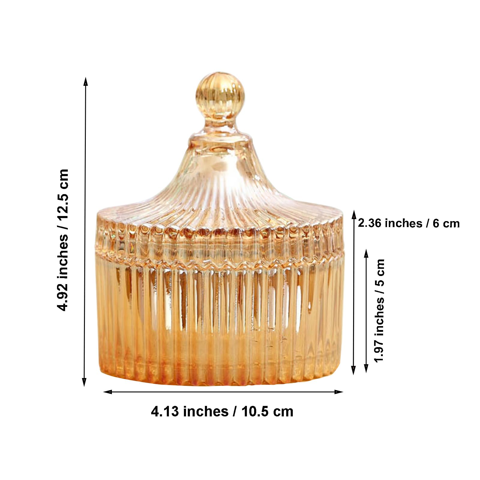 Qopoto Body Powder Puff with Glass Container, Retro Design, Size Yurt 2, Perfect for Dusting Powder Application