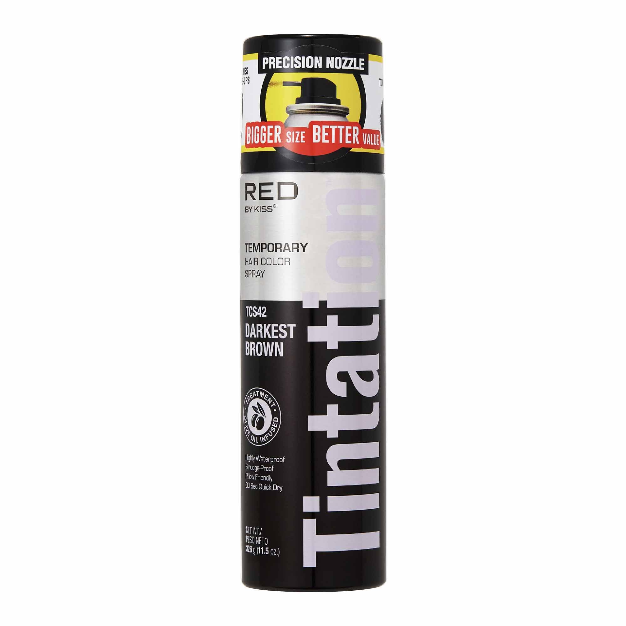 RED by Kiss Tintation Temporary Hair Color Spray, Extra Large Size, Instant Gray Root Cover Up, WaterResistant, SmudgeProof, H