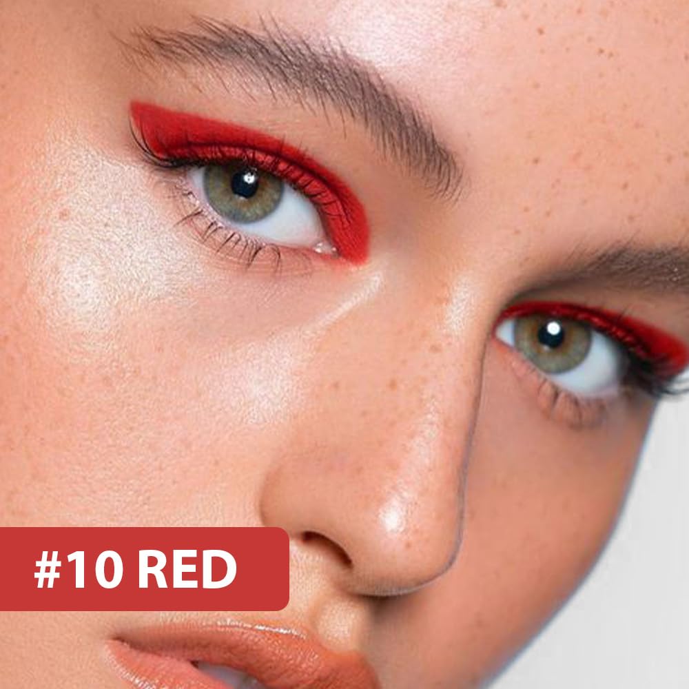 Kaely 2Pcs Red Pencil Eyeliner,Sharpenable Multi-Use Gel Eyeliner Pencil,Waterproof Smudge Proof Eye Liner Pen,Long Lasting Smoo
