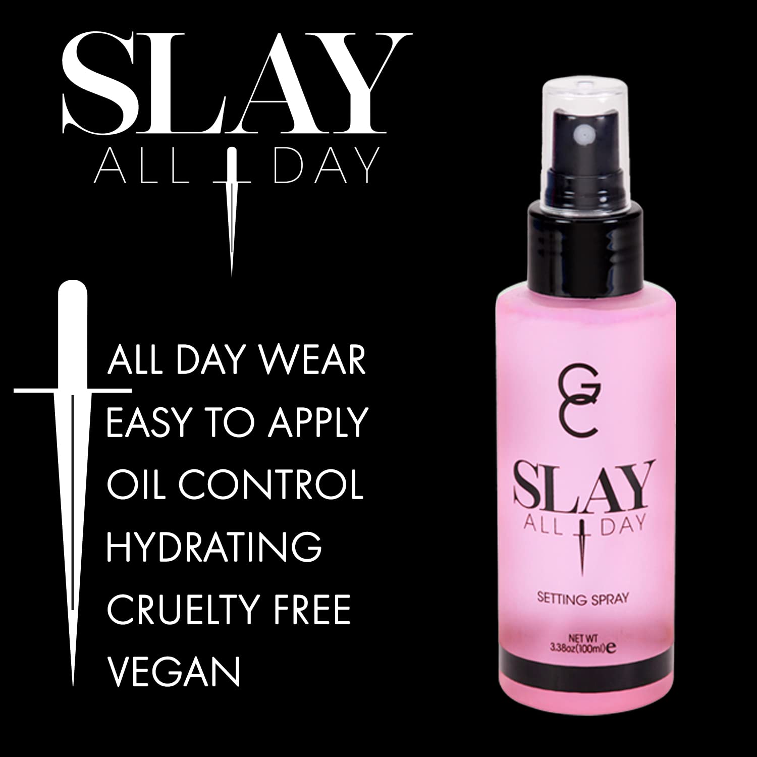 Gerard Cosmetics Slay All Day Makeup Setting Spray | Rose Scented | Matte Finish With Oil Control | Cruelty Free, Long Lasting F