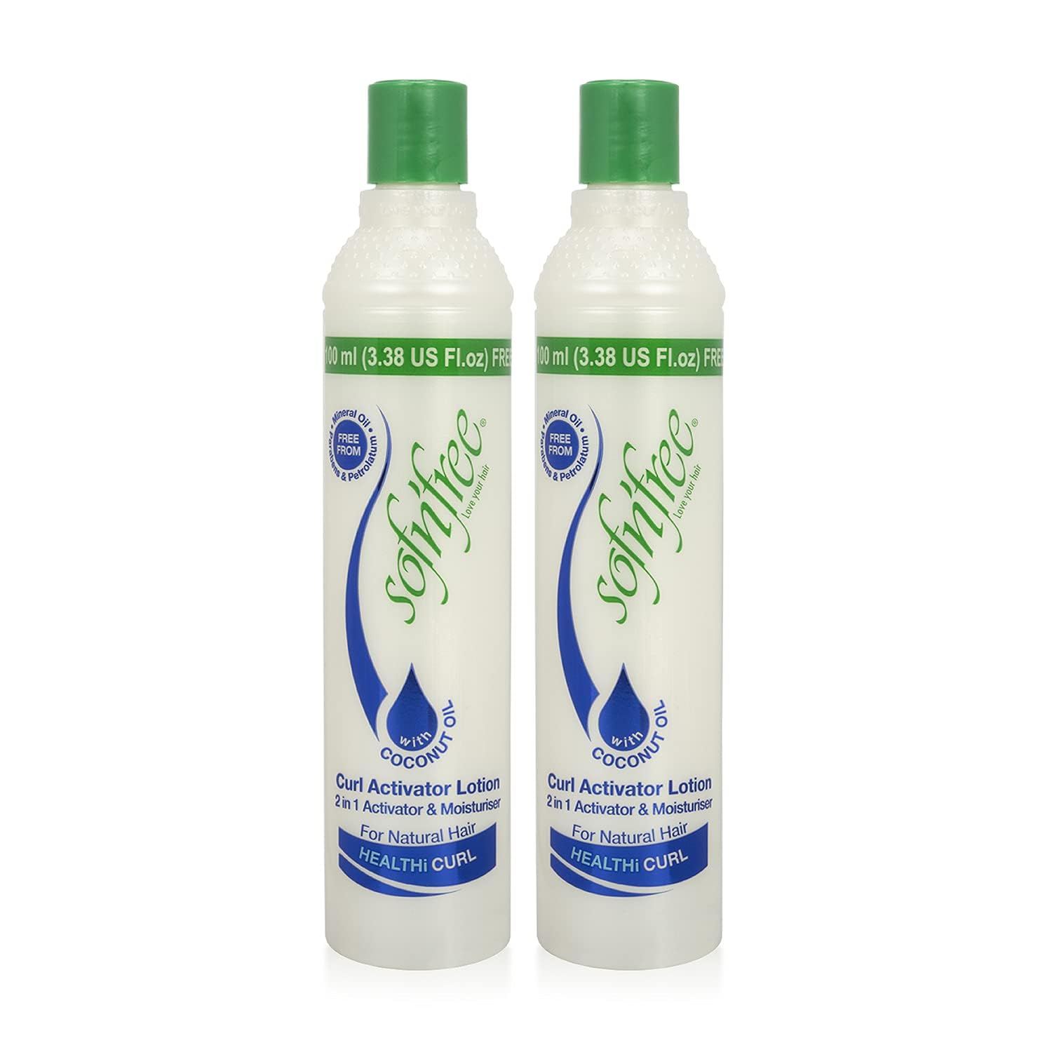 SofnFree Moisturizer & Curl Activator for Natural Hair, Soft Curls, and Waves 11.83 fl oz / 350ml (2 pack)