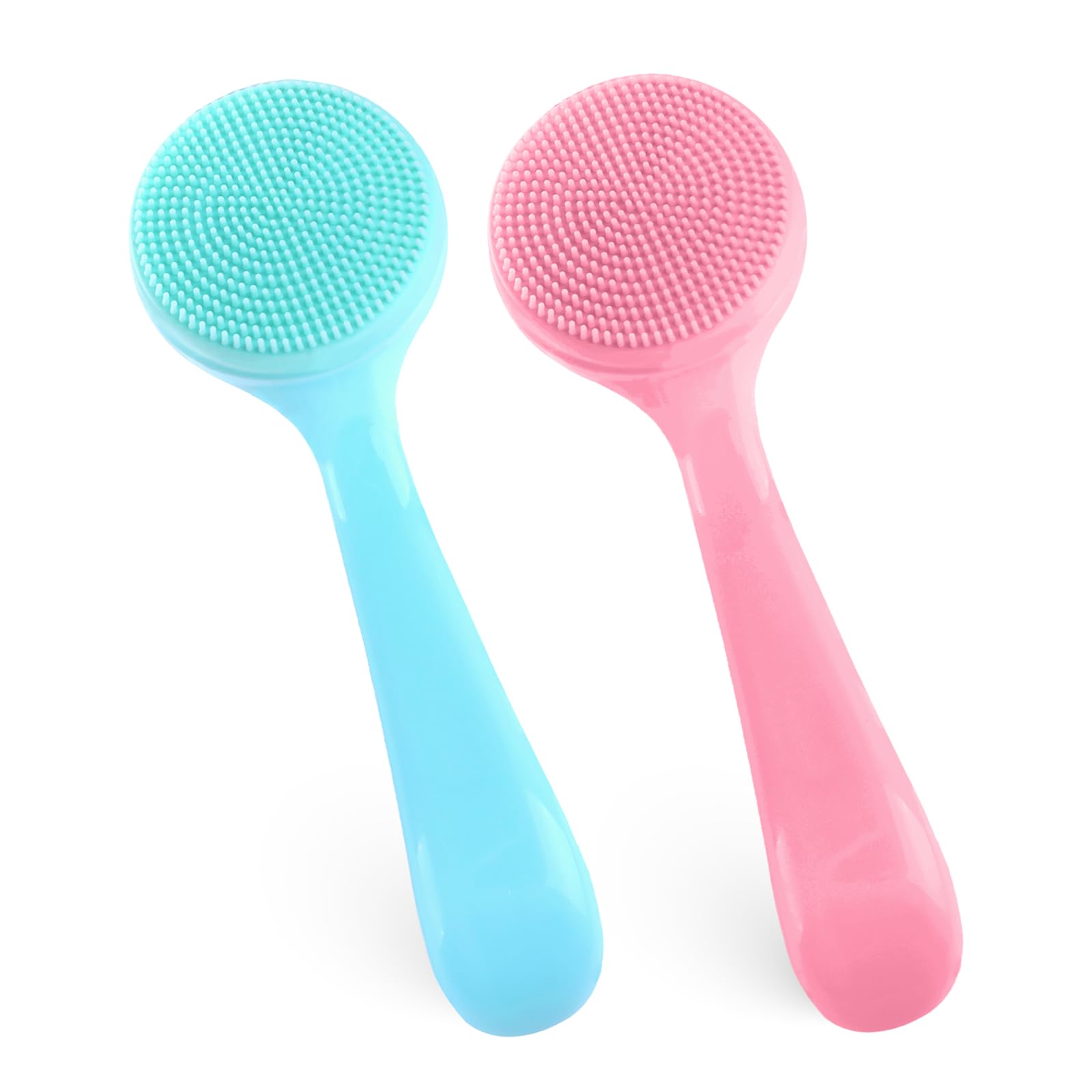 2Pack Silicone Face Brush Manual Face Scrub Brush Soft Facial Brushes Waterproof Exfoliating Face Brush Skin Friendly Face Clean