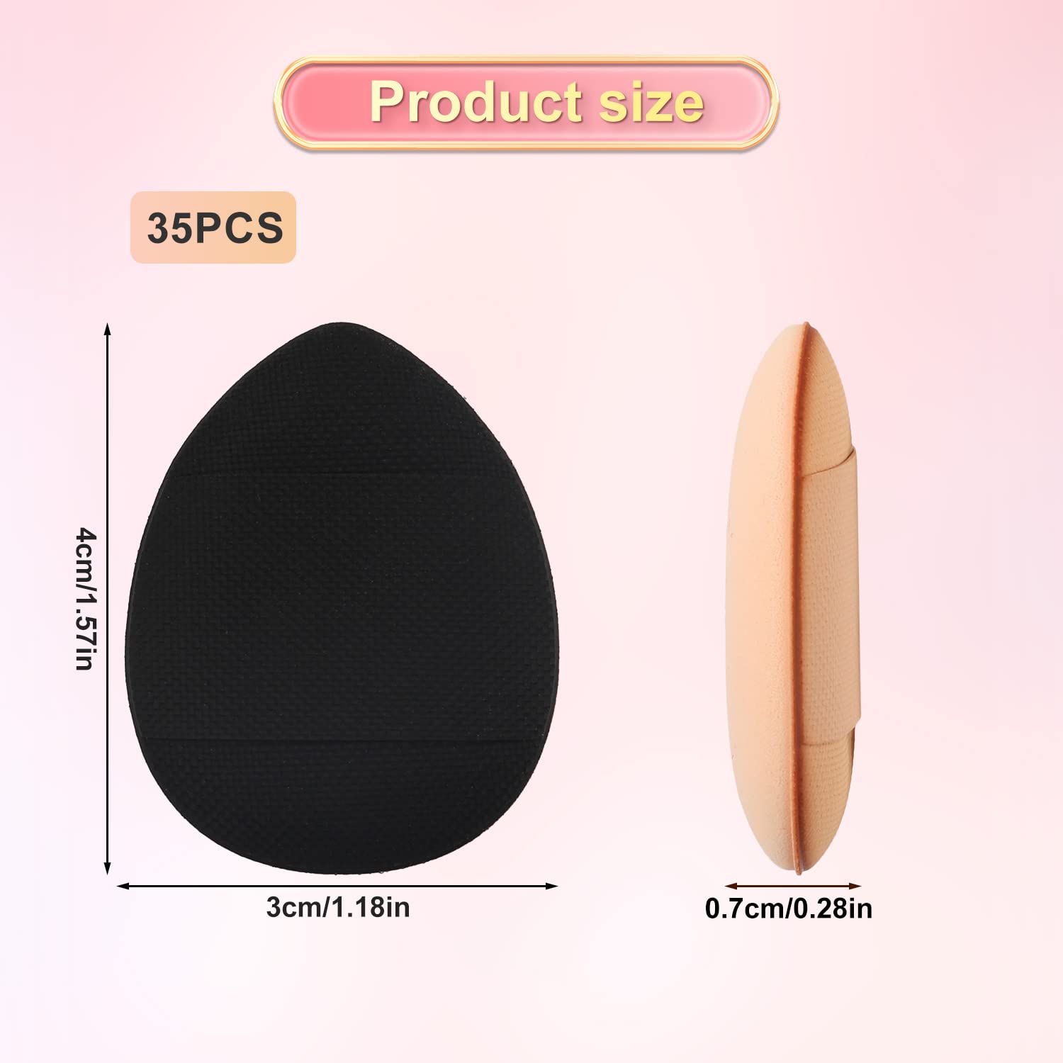 35Pcs Finger Puff, Mini Finger Powder Puff Finger Makeup Sponges Soft Beauty Cosmetic Makeup Tools For Foundation, Under Eye, Cr