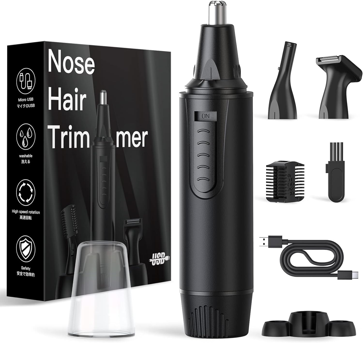 Ear And Nose Hair Trimmer-Rechargeable Nose Trimmer For Men And Women Professional Painless Nose Clipper Eyebrow & Facial Hair T