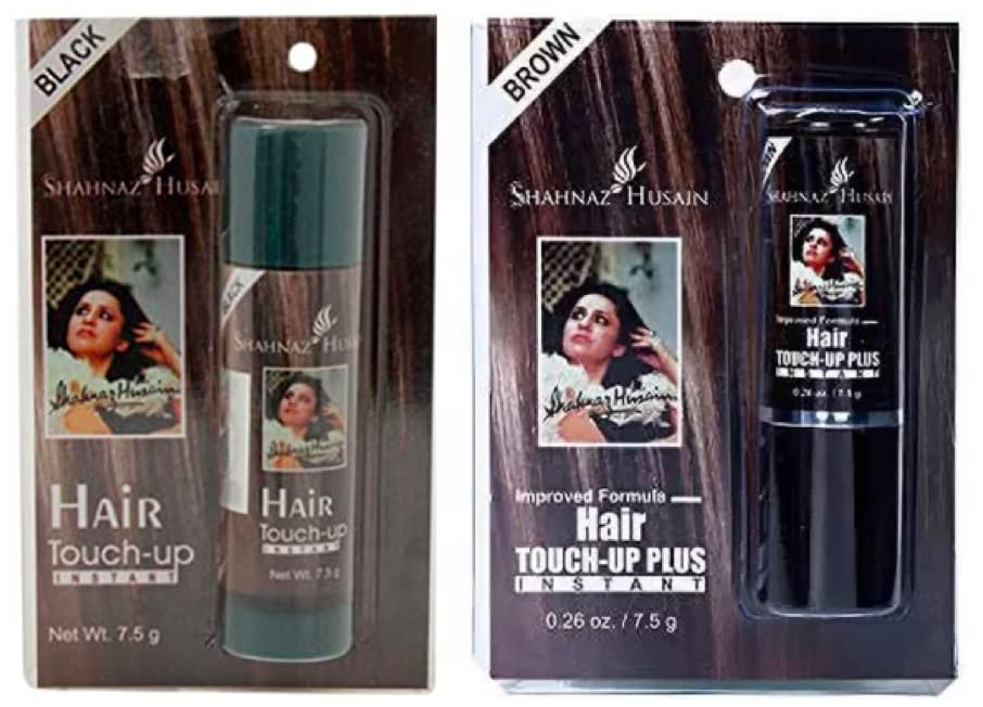 Shahnaz Husain Shahnaz Hair TouchUp Plus (Instant)  Improved Formula 0.26 Oz. 7.5 Ge (Black, Pack Of 2)
