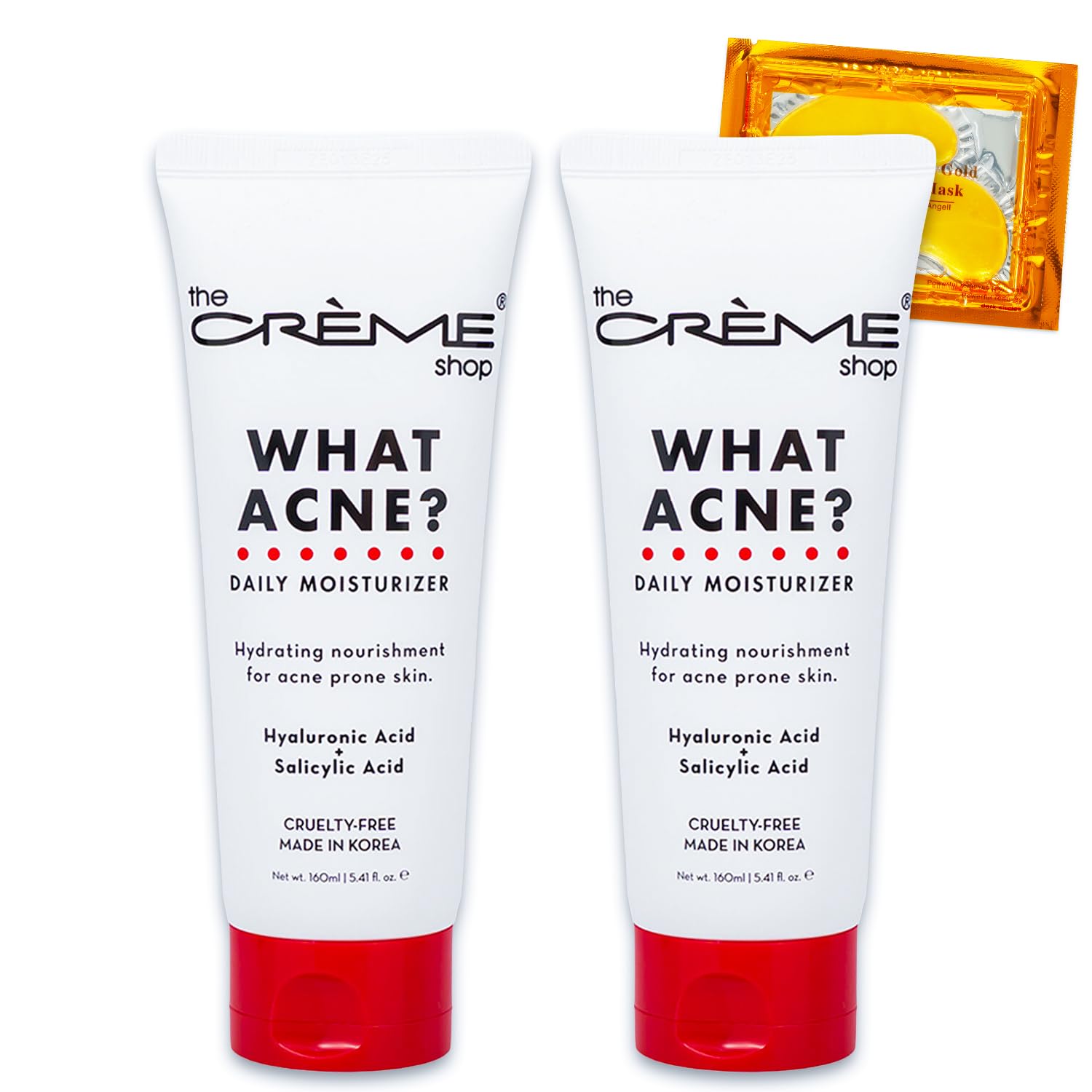 The Creme Shop Daily Face Moisturizer  2 Pc Bundle with 5.4 Oz What Acne? Daily Moisturizer with Hyaluronic Acid and Salicylic 