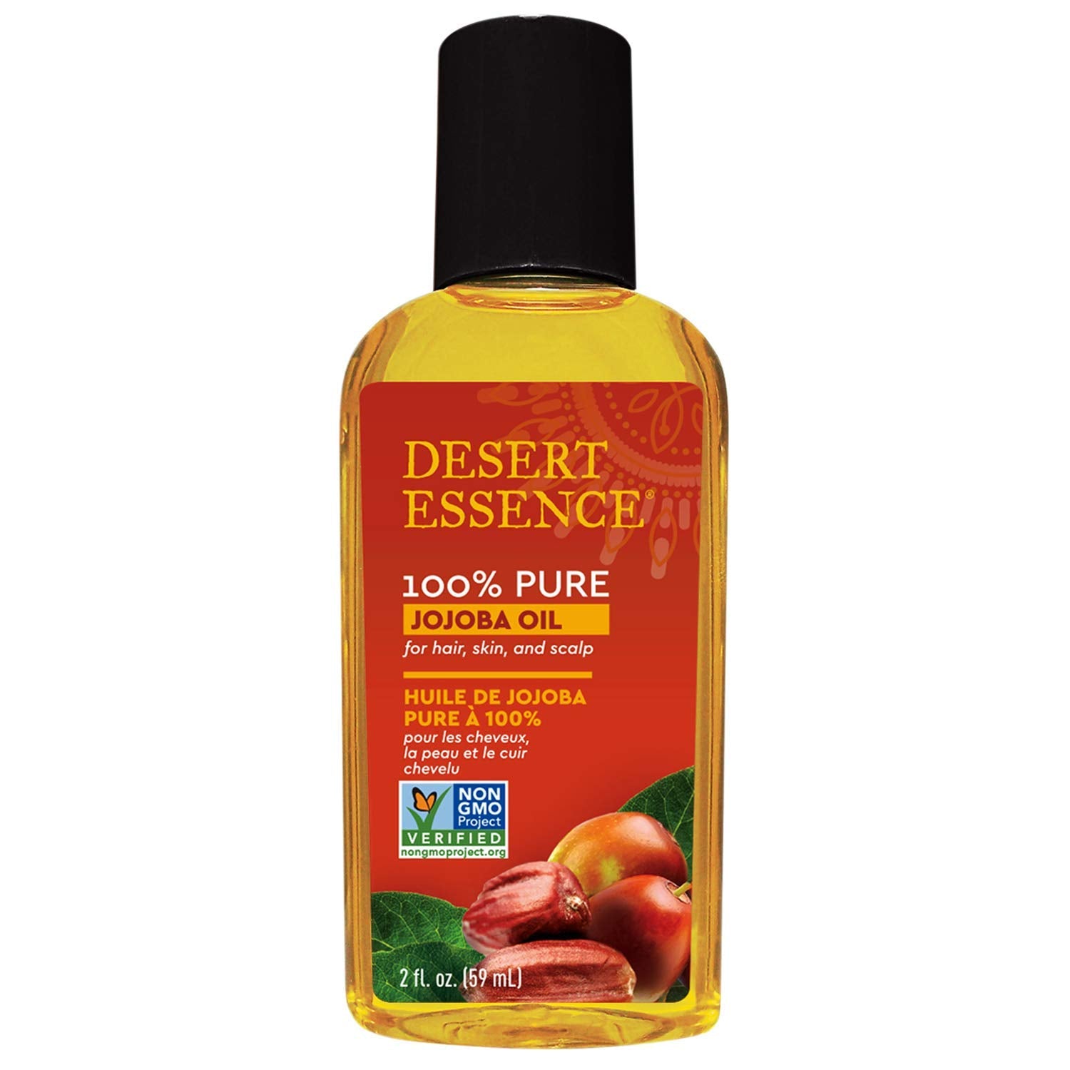 Desert Essence 100% Pure Jojoba Oil - 2 oz - Moisturizes Body Skin & Cleanses Clogged Pores -Nourishes Hair and Scalp - Hair Car