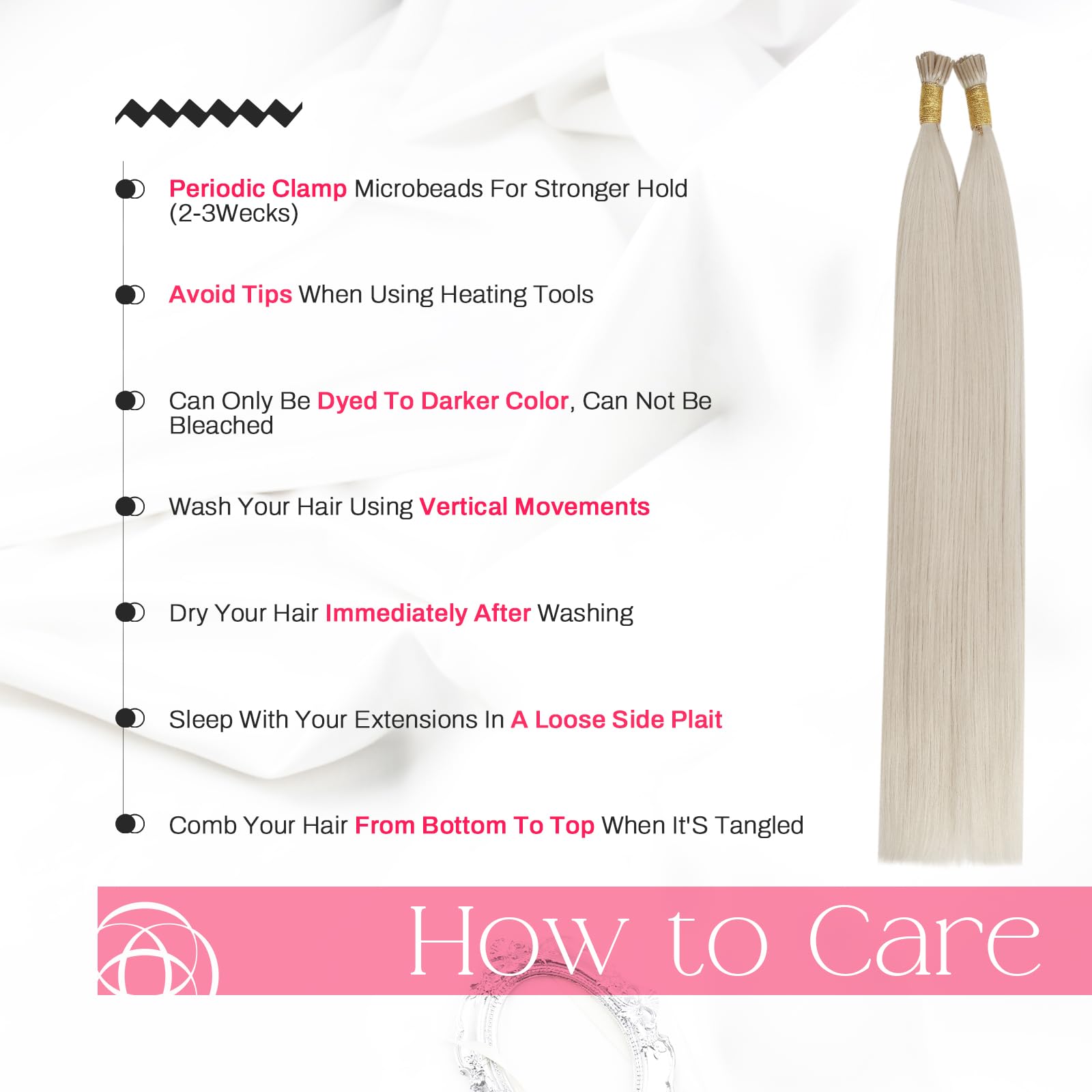 Moresoo I Tip Extensions Human Hair Blonde I Tips Hair Extensions Human Hair White Blonde Straight Itip Remy Hair Extensions Blo