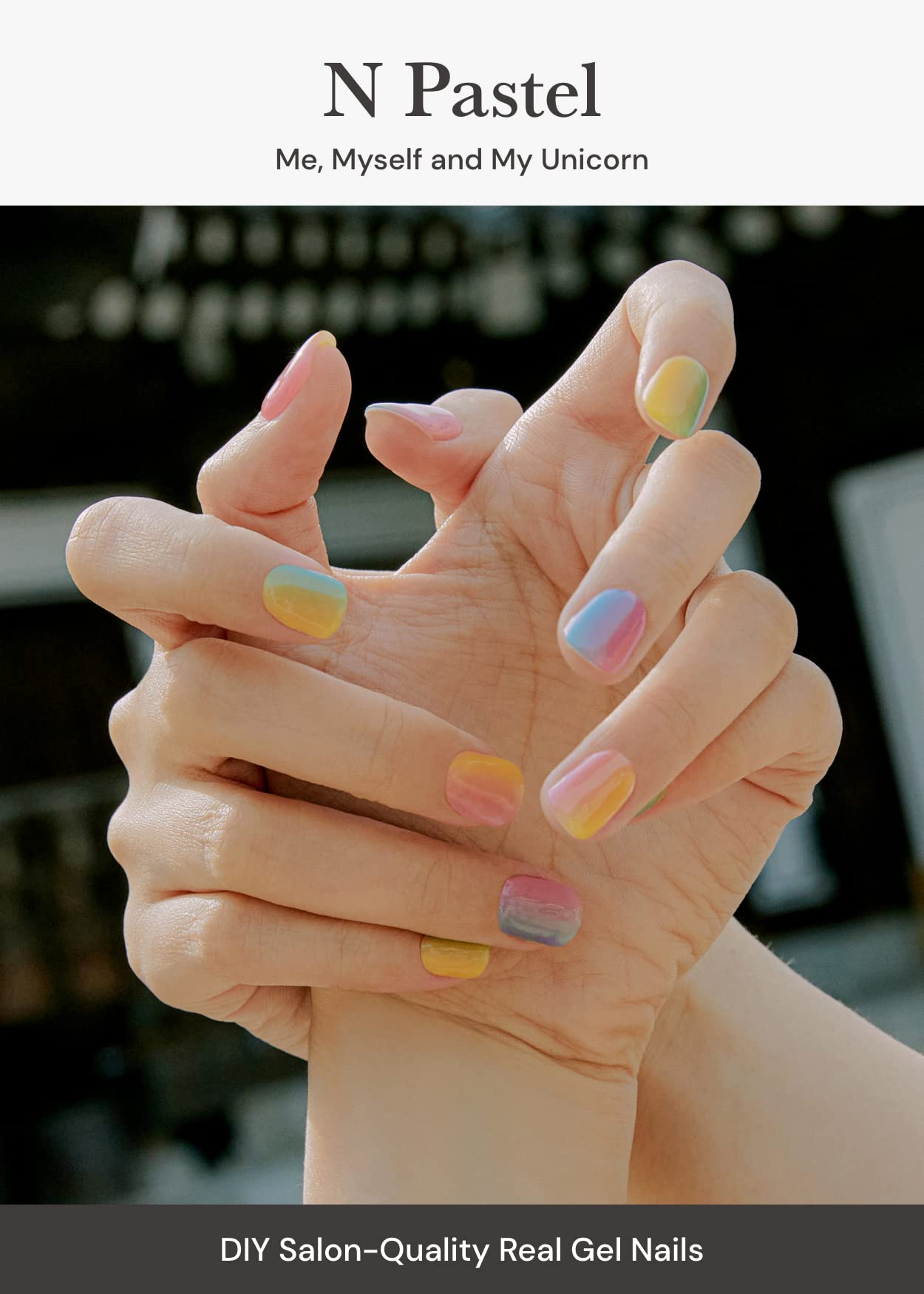 ohora Semi Cured Gel Nail Strips (N Lunar Eclipse) - Dark, Patterned, Works with UV/LED Lamps, Salon-Quality, Long Lasting, Easy