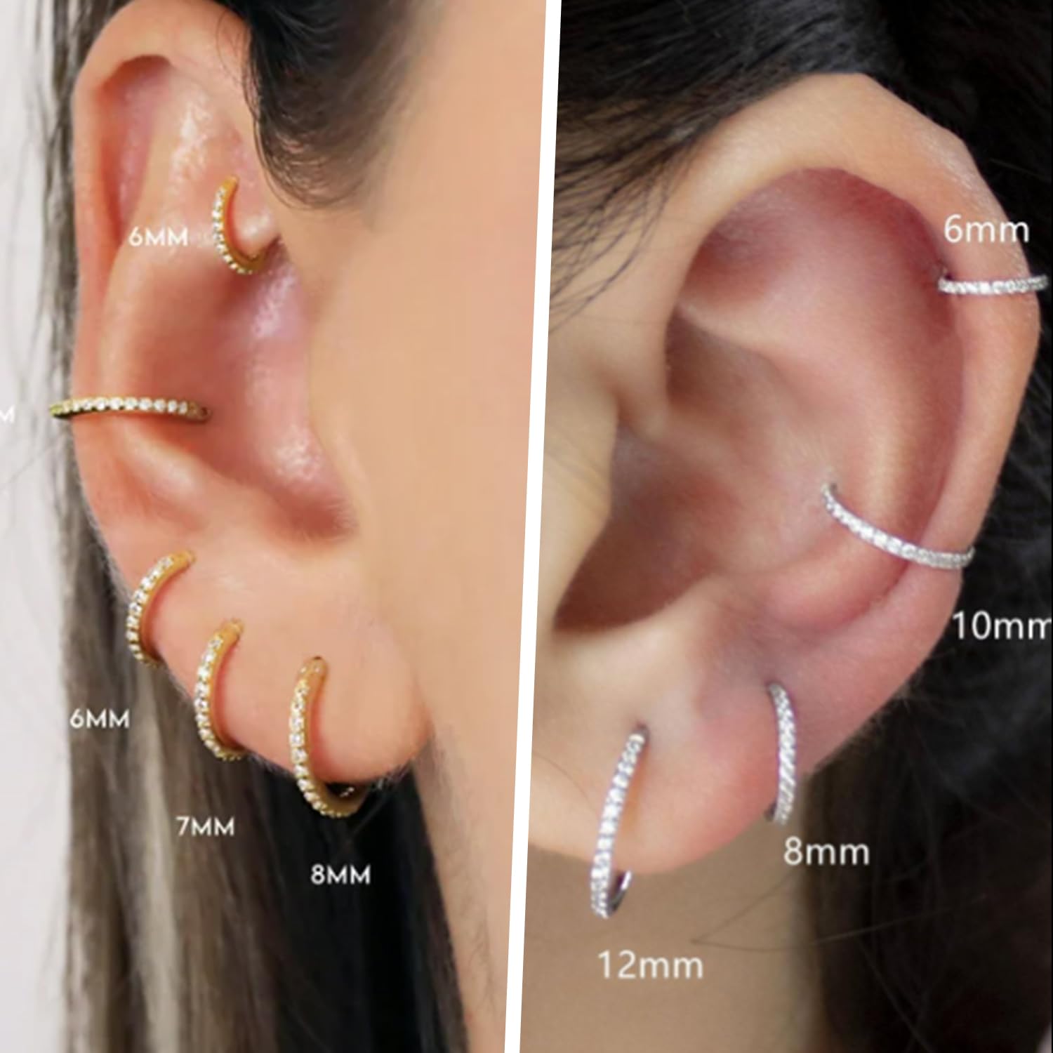 FUNLMO Nose Rings Cartilage Earring Septum Jewelry Daith Helix Rook Earrings Septum Helix Tragus Daith Piercing Jewelry Nose Hoo