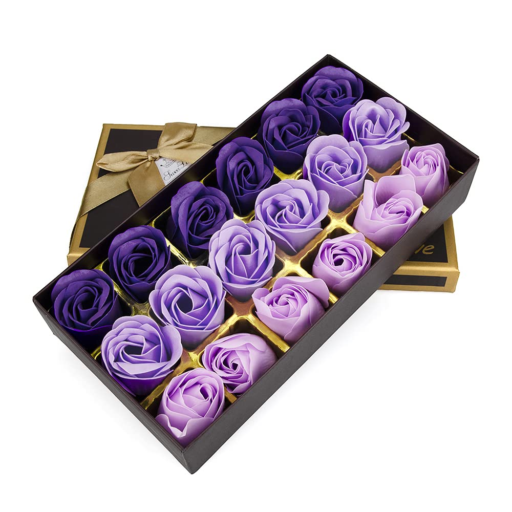 Bath Soap Rose Flower - Rose Petals For Bath, Floral Scented Rose Soap Petals Body Soap In Gift Box For Valentine'S Day Annivers