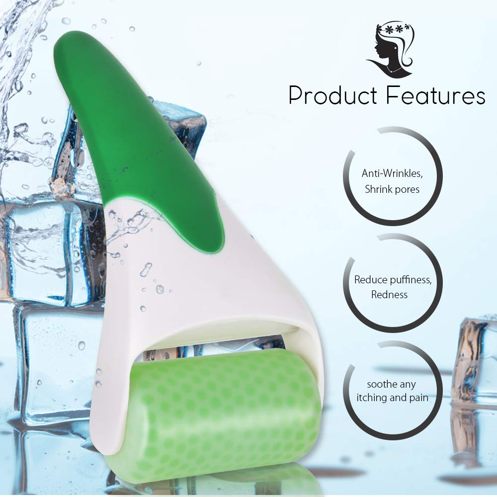 Teenitor Green Ice Roller For Facial Skin Care, Ice Massager Cooling Facial Roller Soothe And Depuff Beauty Tools Cold Face Roll