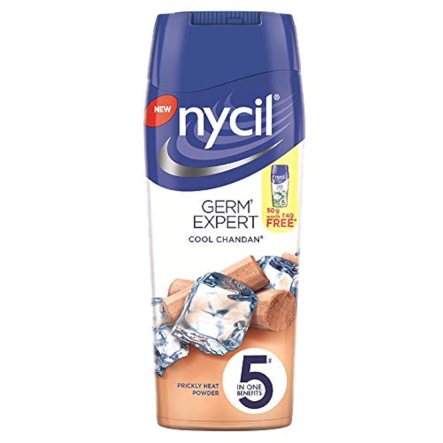 Nycil Cool Chandan Instant Cooling - Prickly Heat Powder With Sandalwood Frgrance - 150G