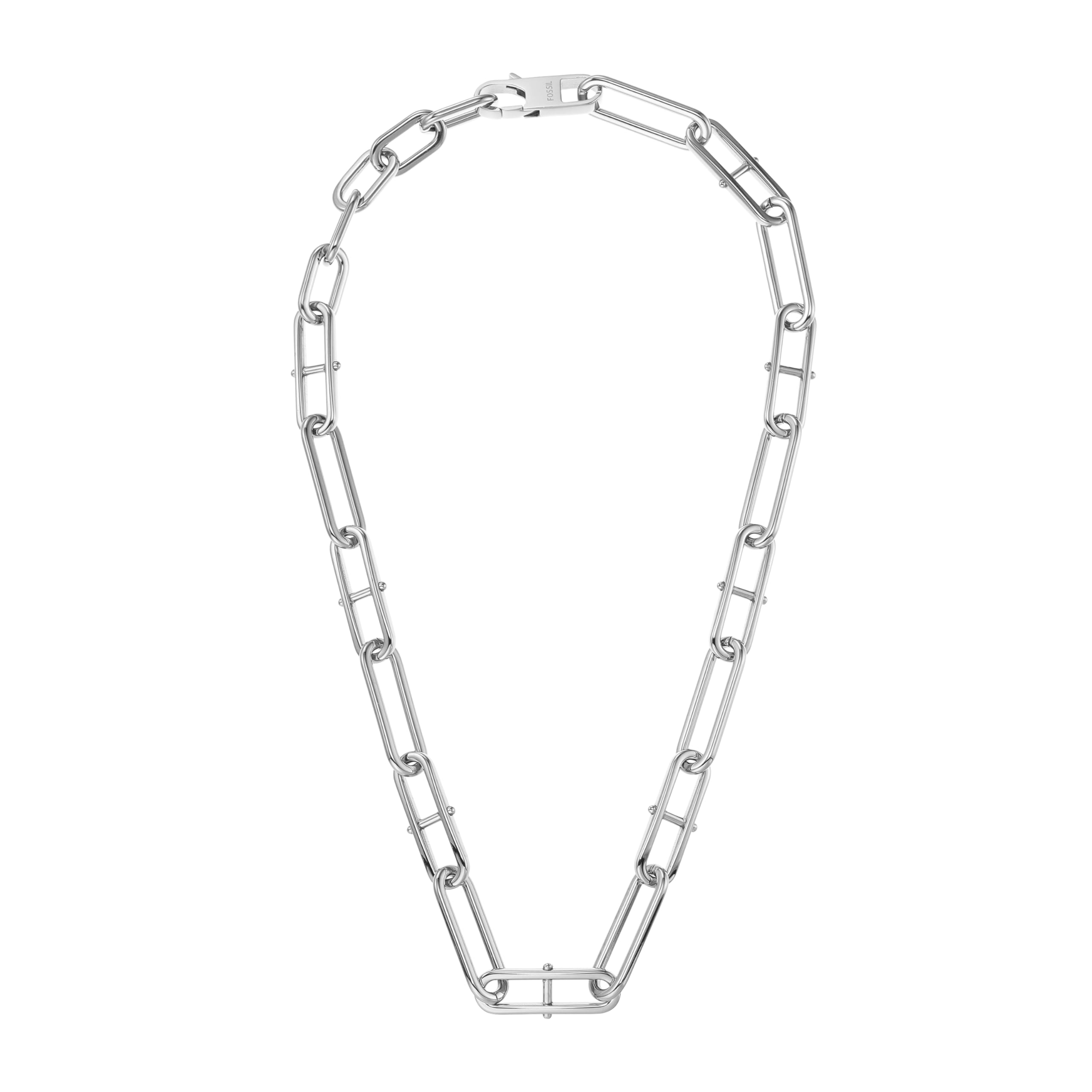 Fossil Womens Heritage D-Link Stainless Steel Chain Necklace
