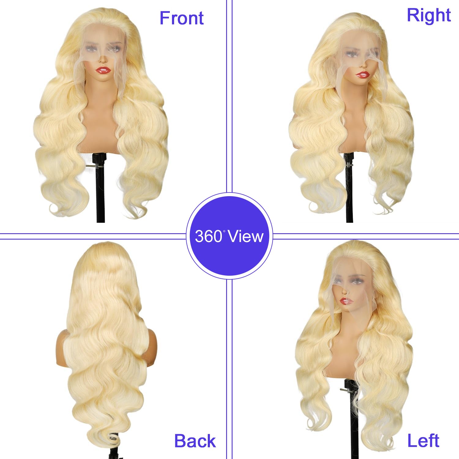 Sunelk 613 13X6 Lace Front Wig Human Hair 32 Inch Blonde Wig Human Hair 220% Density Body Wave Lace Front Wigs Human Hair Pre Pl