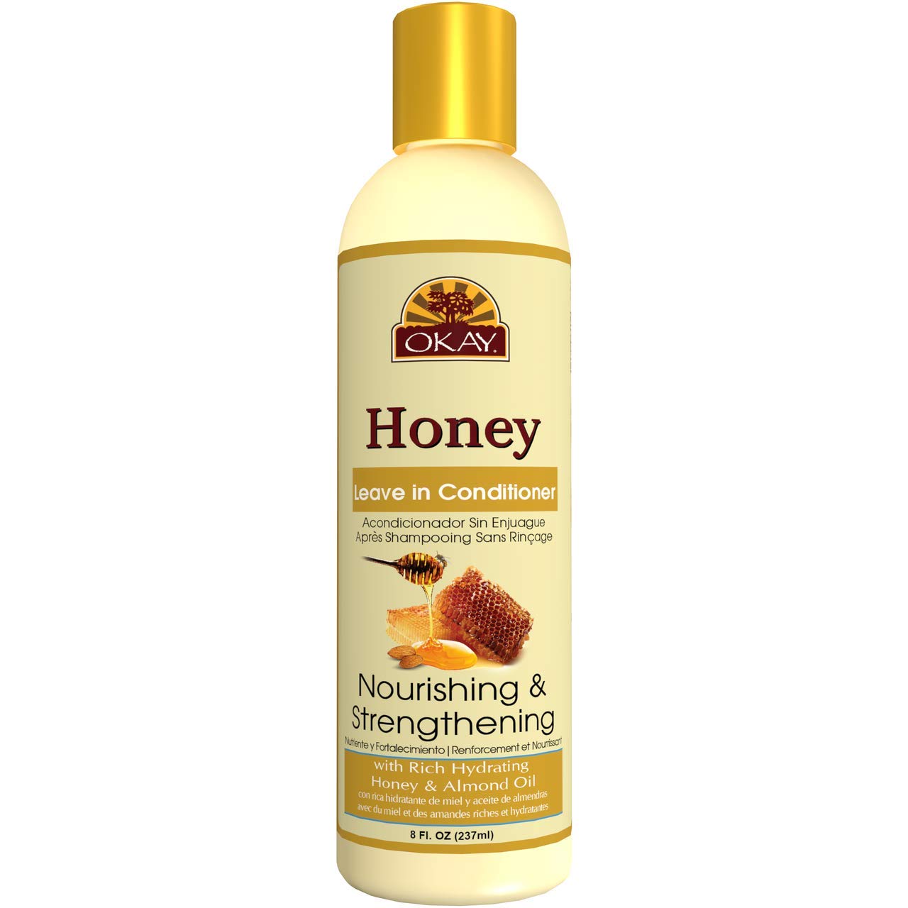 Okay  Honey Leave-In Deep Conditioner  For All Hair Types & Textures  Hydrate, Smooth & Strengthen  With Shea Butter, Almond & A