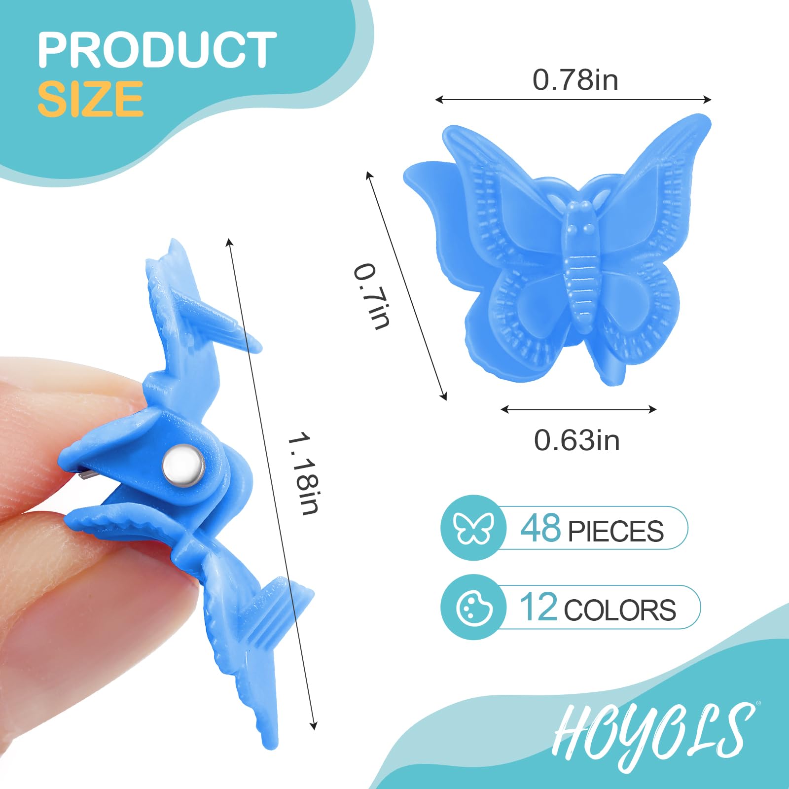 Hoyols Mini Butterfly Hair Clips, Y2K Small Jaw Hairclips For Girls Women And Kids, 90S Cute Hair Accessories For Braids 12 Asso