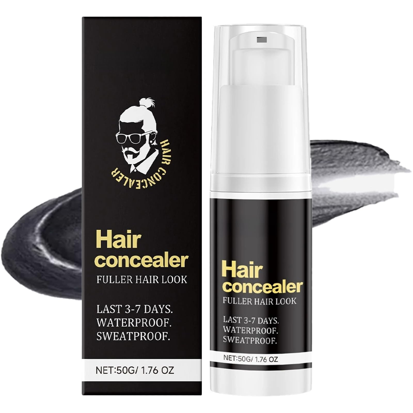 Waterproof Hair Concealer for Thinning Hair, Bald Spots & Grey Coverage, Root Touch Up & Hair Filling Cream for Instant Fuller L