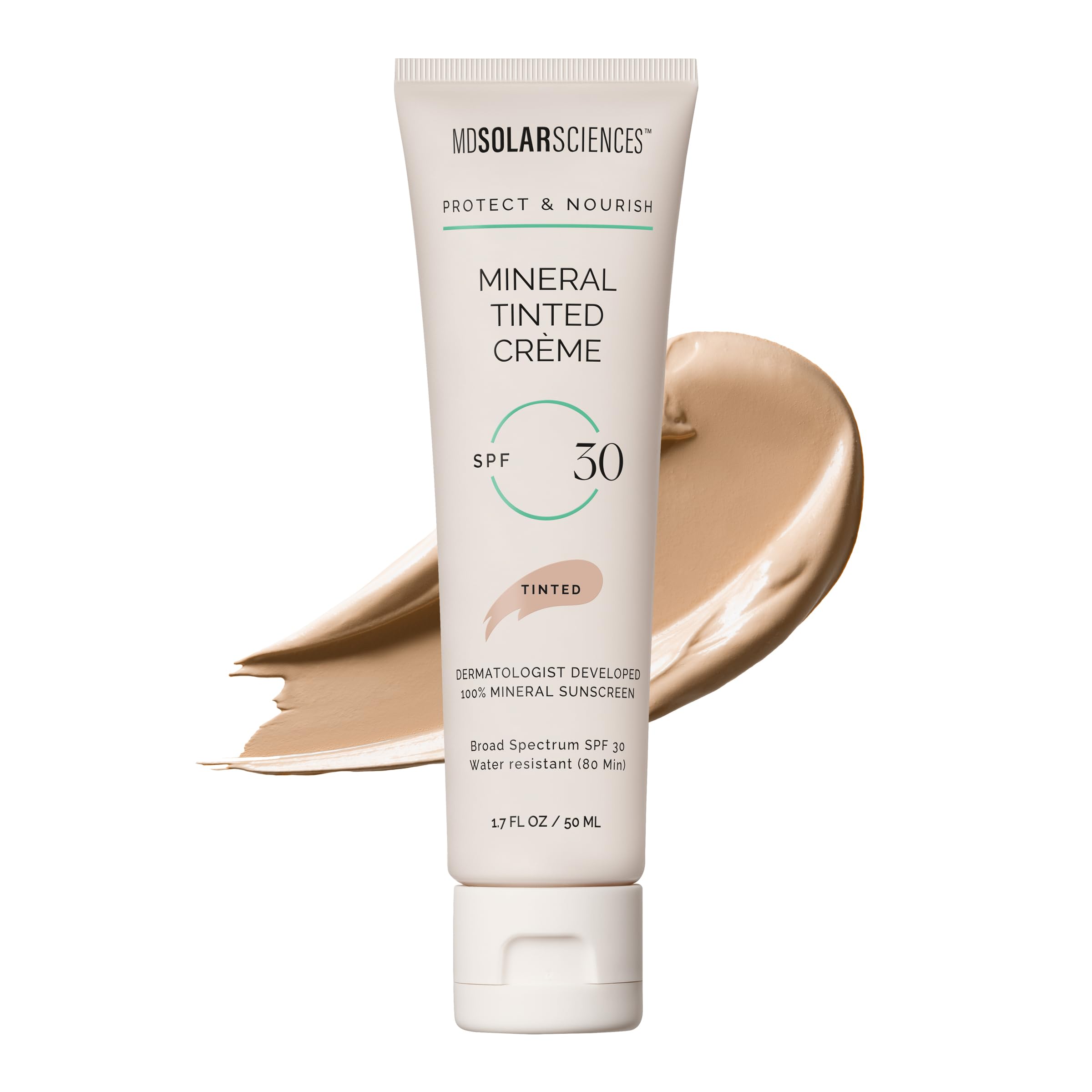 Mdsolarsciences Mineral Tinted Crme Spf 30 Sunscreen For Face - Water-Resistant, Broad Spectrum Uv Protection - Blendable Micron