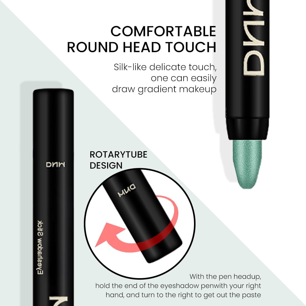 Kaely 2Pcs Cream Eyeshadow Sticks Set For Eyes Waterproof,Green Shimmer Eye Shadow Stick Pencil Pen Bulk Sombras En Crema Para O