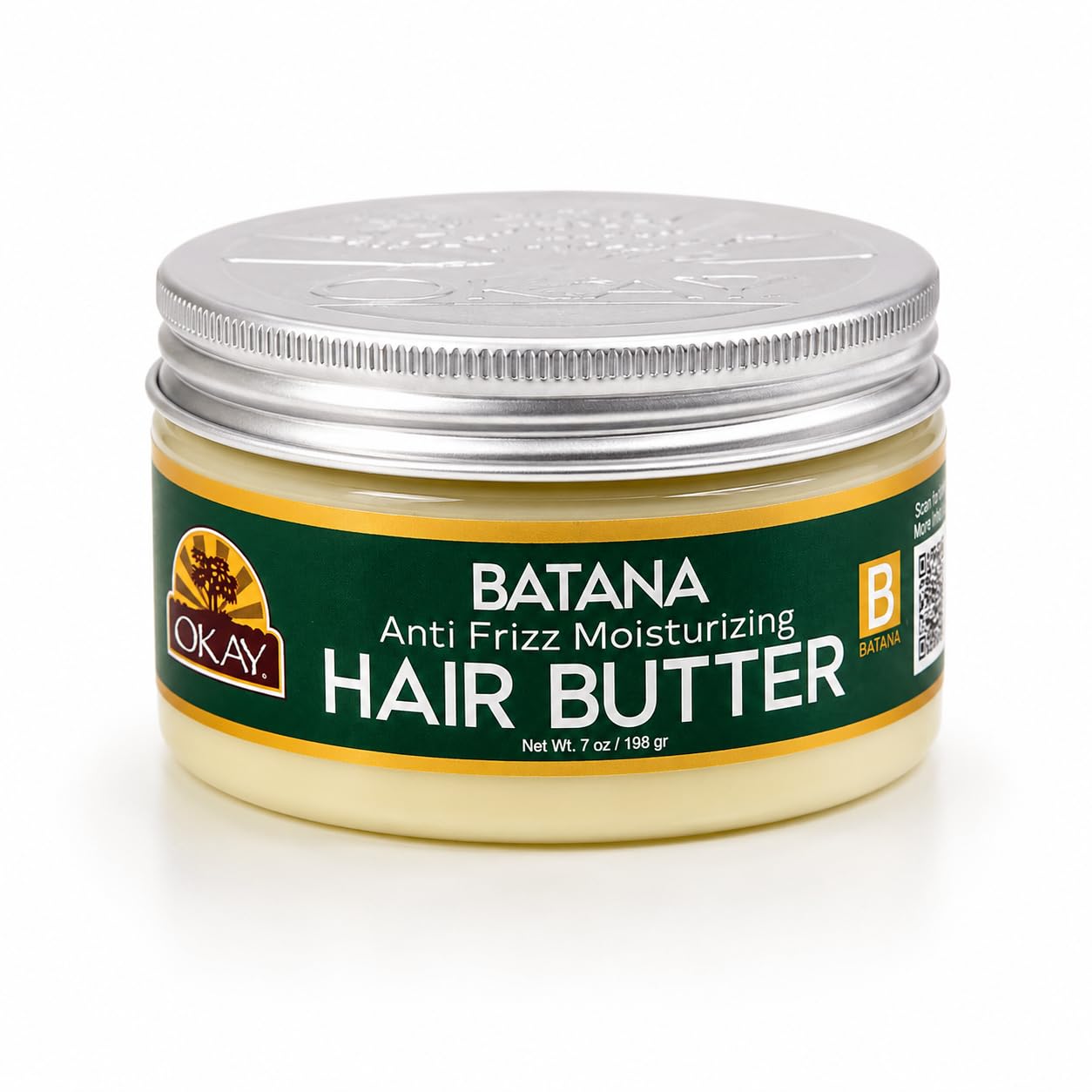 OKAY Batana Hair Butter 7 oz  Deep Moisturizing Hair Cream with Batana Oil, Shea Butter & Coconut Oil, Frizz Control & Curl Def